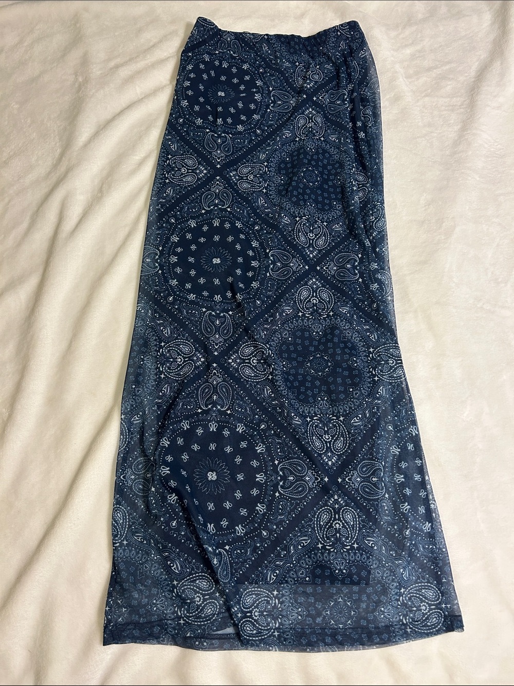 Cider Navy Bandana-Print maxi skirt